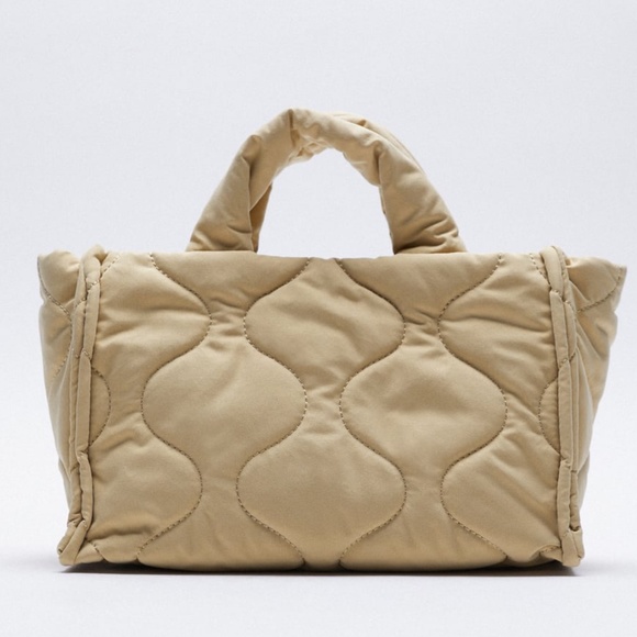 Zara Bags Zara Quilted Shopper Bag Sandy Brown Poshmark